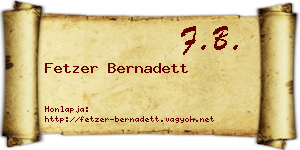 Fetzer Bernadett névjegykártya